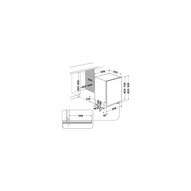 Indesit D2IHL326UK Black Full Size Dishwasher - Black - 14 Place Settings