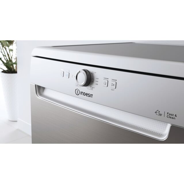 Indesit DFE1B19XUK Freestanding Full Size Dishwasher, 13 Place Settings, F Energy