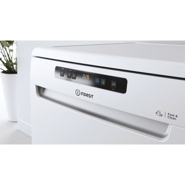 Indesit DFO3T133FUK Freestanding, Full Size Dishwasher, 14 Place Settings, D Energy