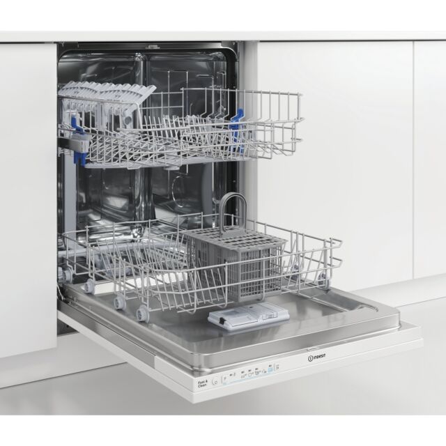 Indesit DIE2B19UK Built In Full Size Dishwasher, 13 Place Settings, F Energy