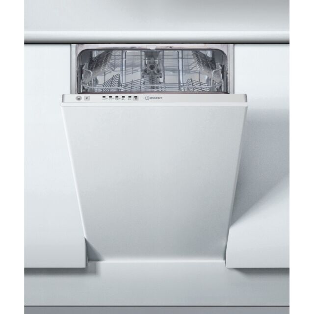 Indesit DSIE2B10UKN Built In Slimline Dishwasher, 10 Place Settings, F Energy
