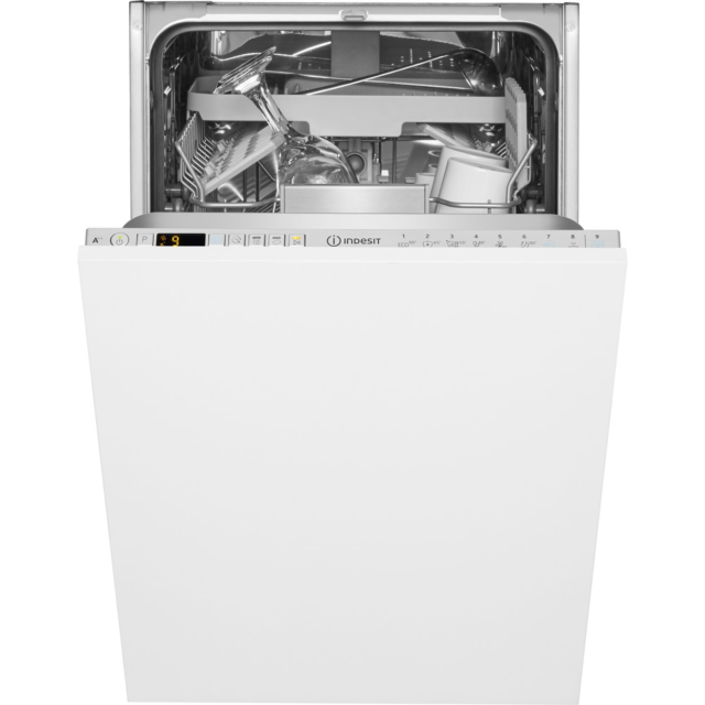 Indesit DSIO3T224EZUKN Built In Slimline Dishwasher, 10 Place Settings, E Energy