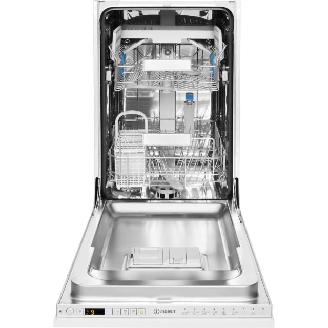 Indesit DSIO3T224EZUKN Built In Slimline Dishwasher, 10 Place Settings, E Energy