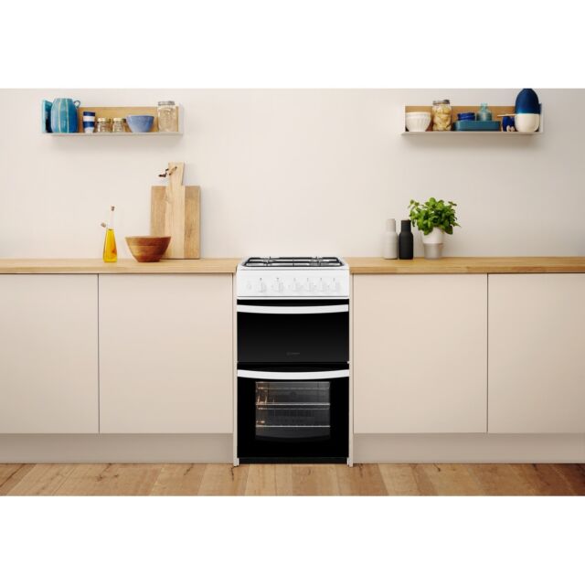 Indesit ID5G00KMW 50cm Gas Twin Cooker with Gas Hob