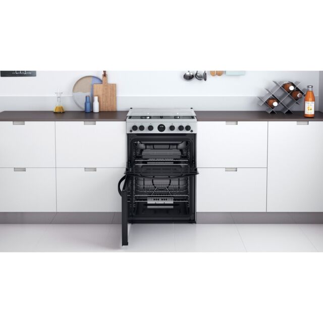 Indesit ID67G0MCXUK 60cm Gas Double Oven with Gas Hob