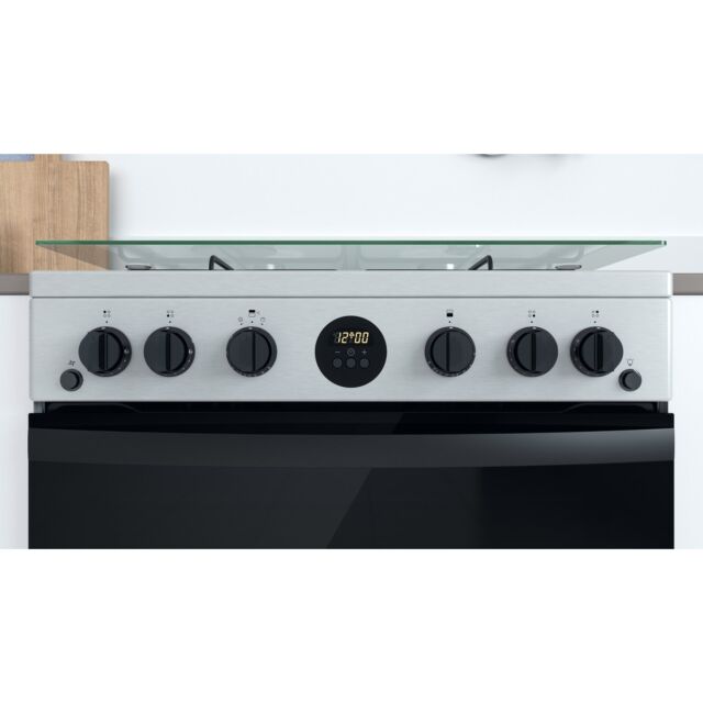 Indesit ID67G0MCXUK 60cm Gas Double Oven with Gas Hob