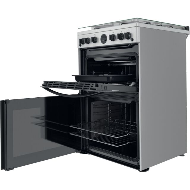 Indesit ID67G0MCXUK 60cm Gas Double Oven with Gas Hob