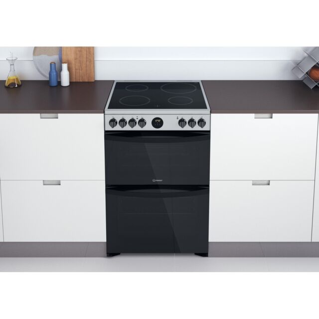 Indesit ID67V9HCXUK Catalytic, Electric Double Oven, 60cm, A Energy