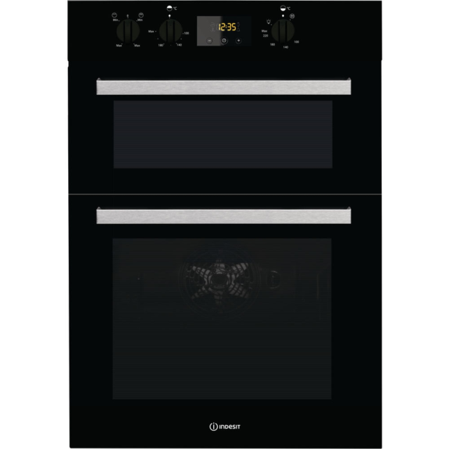 Indesit IDD6340BL Enamel Interior, Double Fan Oven, Electric, A Energy