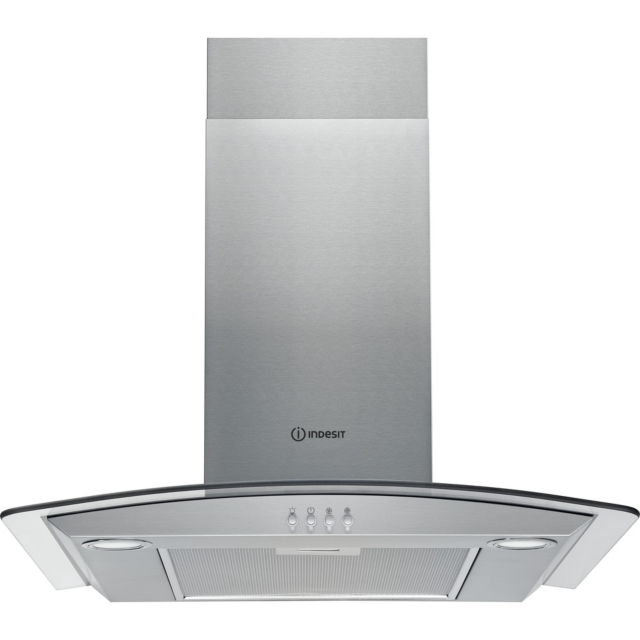 Indesit IHGC65LMX 60cm Curved glass hood