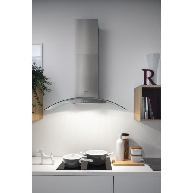 Indesit IHGC65LMX 60cm Curved glass hood
