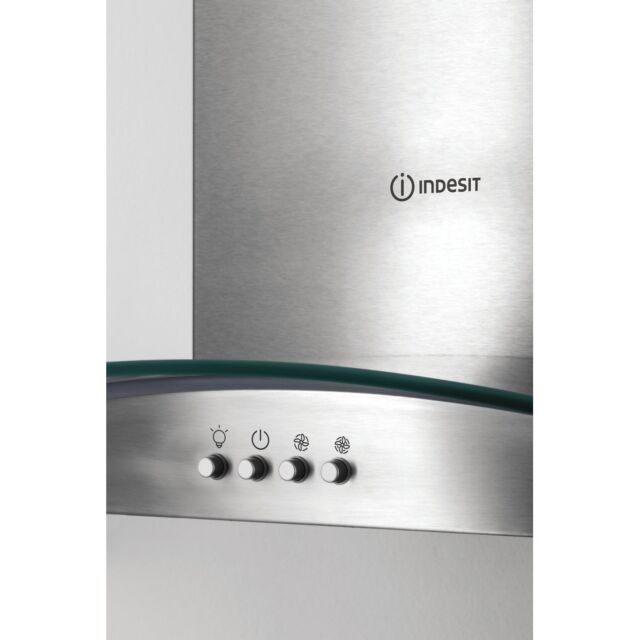 Indesit IHGC65LMX 60cm Curved glass hood