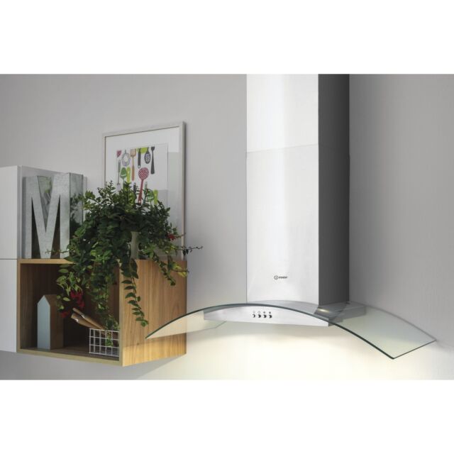 Indesit IHGC65LMX 60cm Curved glass hood
