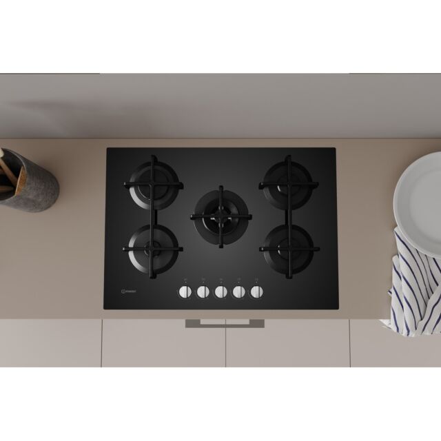 Indesit ING72TBK 75cm Gas Hob