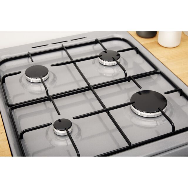 Indesit IS5G1PMSS Gas Single Cooker with Gas Hob, 50cm, A Energy