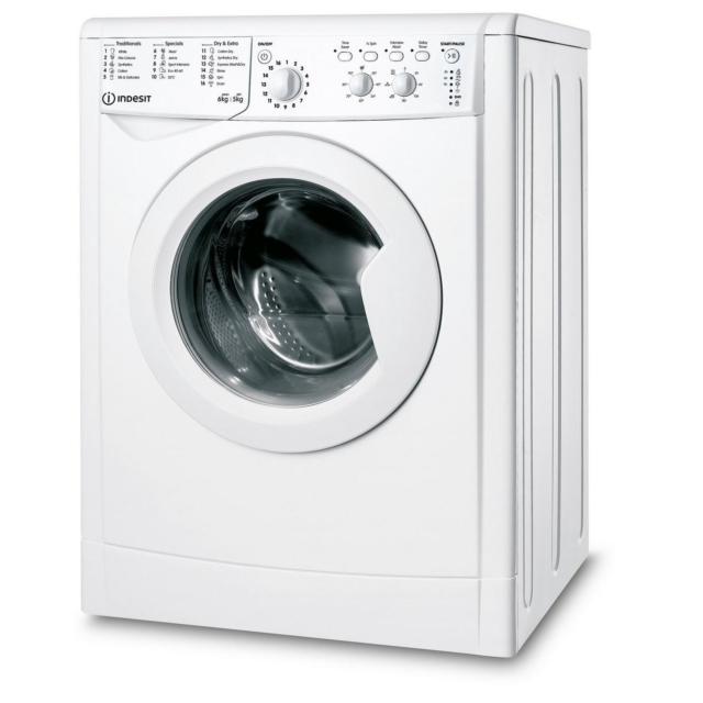 Indesit IWDC65125UKN Washer Dryer, 6kg Wash, 5kg Dryer, 1200RPM, F/F Energy