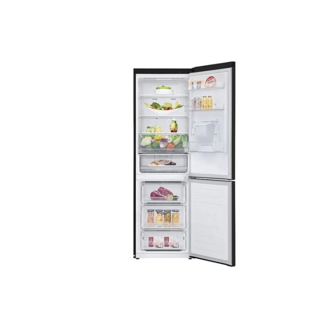 LG GBF61BLHEN 59.5cm Total No Frost Fridge Freezer - Black Steel