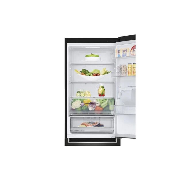 LG GBF61BLHEN 59.5cm Total No Frost Fridge Freezer - Black Steel