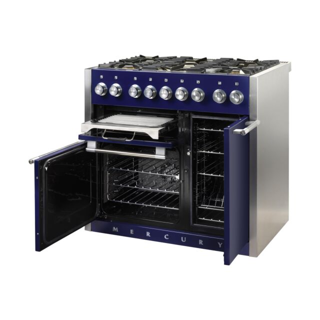 Mercury 1000 100cm Dual Fuel Range Cooker, Blueberry 