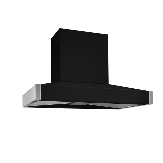 Mercury 1200 120cm Pitch Canopy Chimney Extractor Hood, Ash Black 