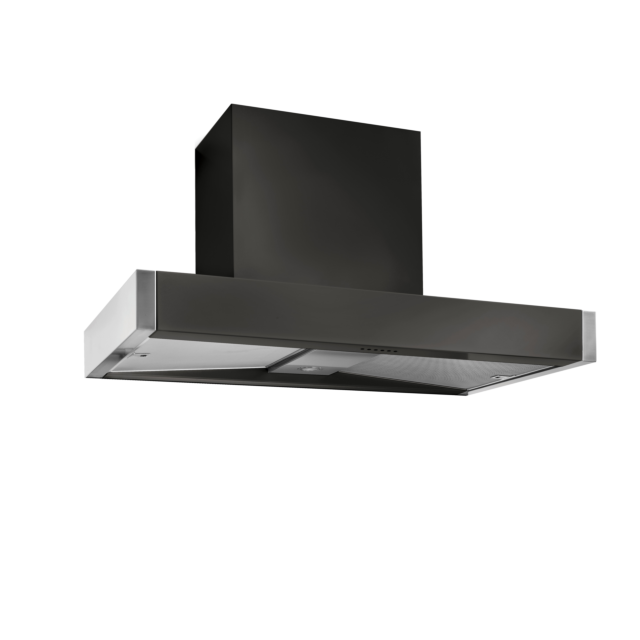 Mercury 1000 100cm Slab Canopy Chimney Extractor Hood, Liquorice