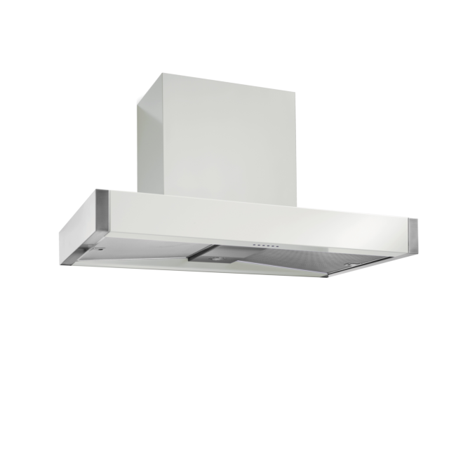 Mercury 1200 120cm Slab Canopy Chimney Extractor Hood, Snowdrop