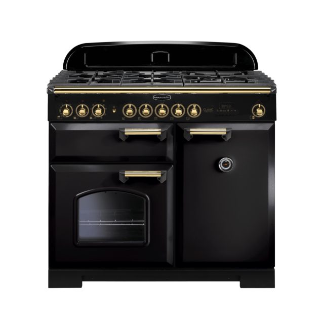 Rangemaster Classic Deluxe 100cm Dual Fuel Black Range Cooker