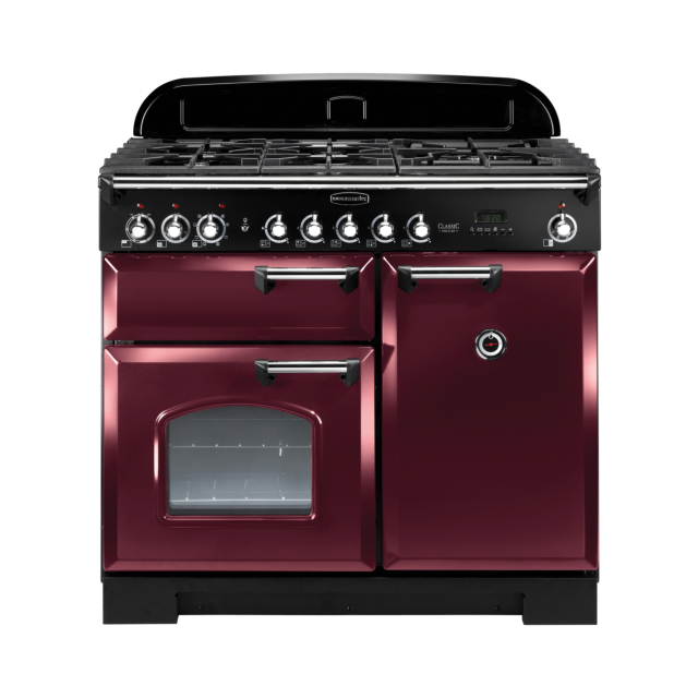 Rangemaster Classic Deluxe 100cm Dual Fuel Cranberry Range Cooker