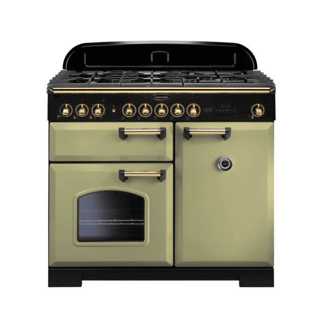 Rangemaster Classic Deluxe 100cm Dual Fuel Olive Green Range Cooker