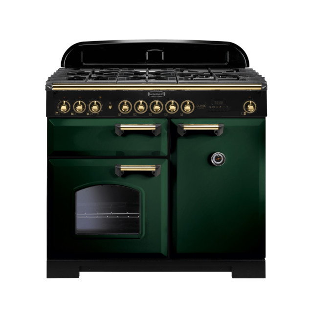 Rangemaster Classic Deluxe 100cm Dual Fuel Green Range Cooker
