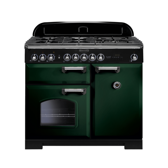 Rangemaster Classic Deluxe 100cm Dual Fuel Green Range Cooker