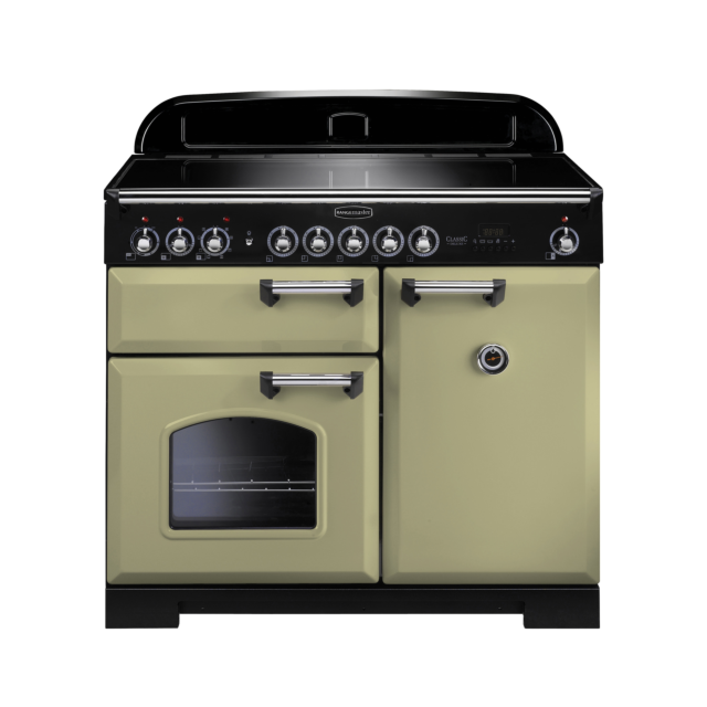 Rangemaster Classic Deluxe 100cm Induction Olive Green Range Cooker