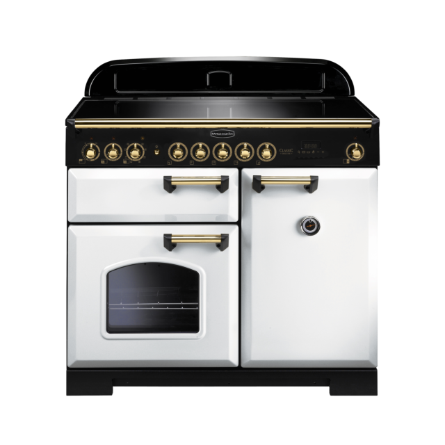 Rangemaster Classic Deluxe 100cm Induction White Range Cooker