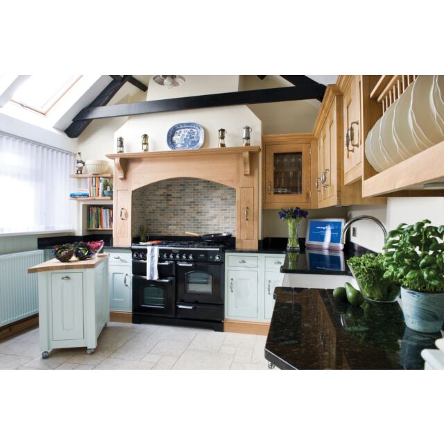 Rangemaster Classic Deluxe 110cm Dual Fuel Black Range Cooker