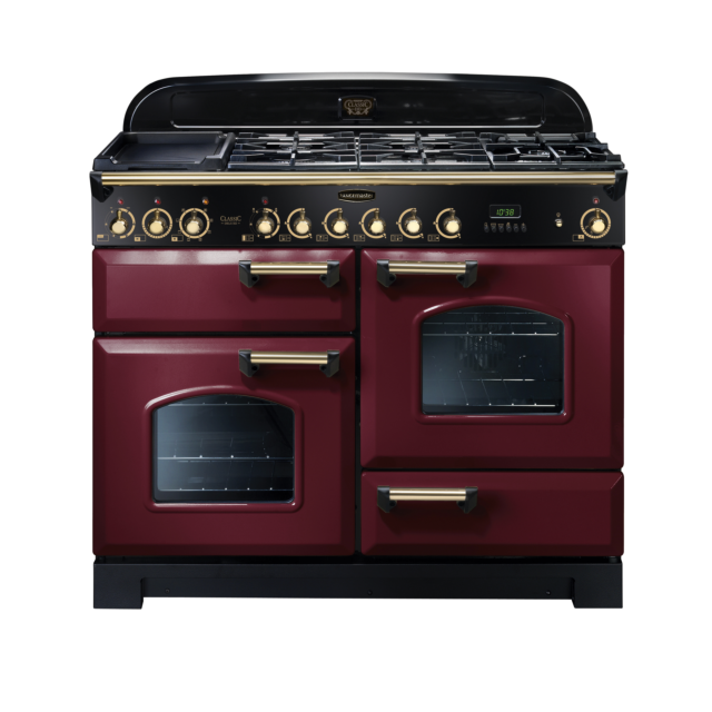 Rangemaster Classic Deluxe 110cm Dual Fuel Cranberry Range Cooker