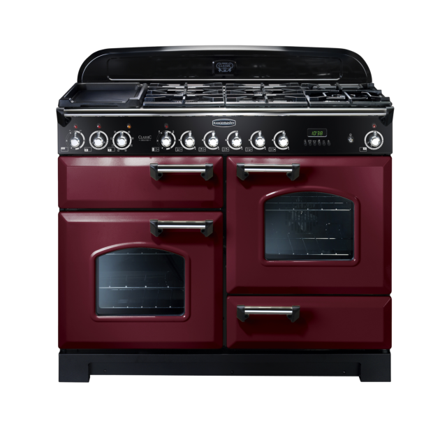 Rangemaster Classic Deluxe 110cm Dual Fuel Cranberry Range Cooker