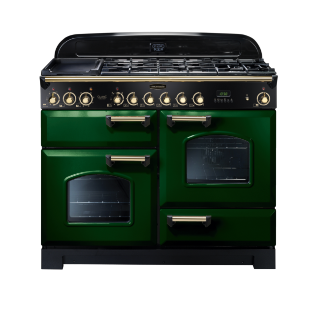 Rangemaster Classic Deluxe 110cm Dual Fuel Green Range Cooker