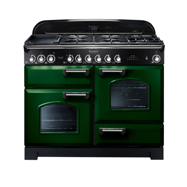 Rangemaster Classic Deluxe 110cm Dual Fuel Green Range Cooker