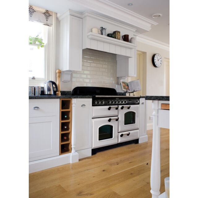 Rangemaster Classic Deluxe 110cm Dual Fuel White Range Cooker