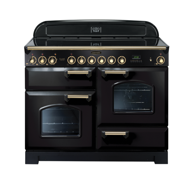 Rangemaster Classic Deluxe 110cm Ceramic Black Range Cooker
