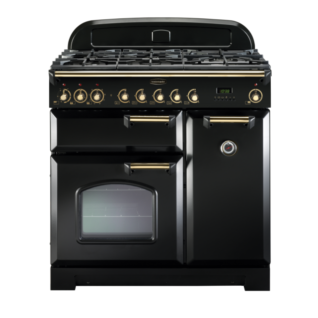 Rangemaster Classic Deluxe 90cm Dual Fuel Black Range Cooker