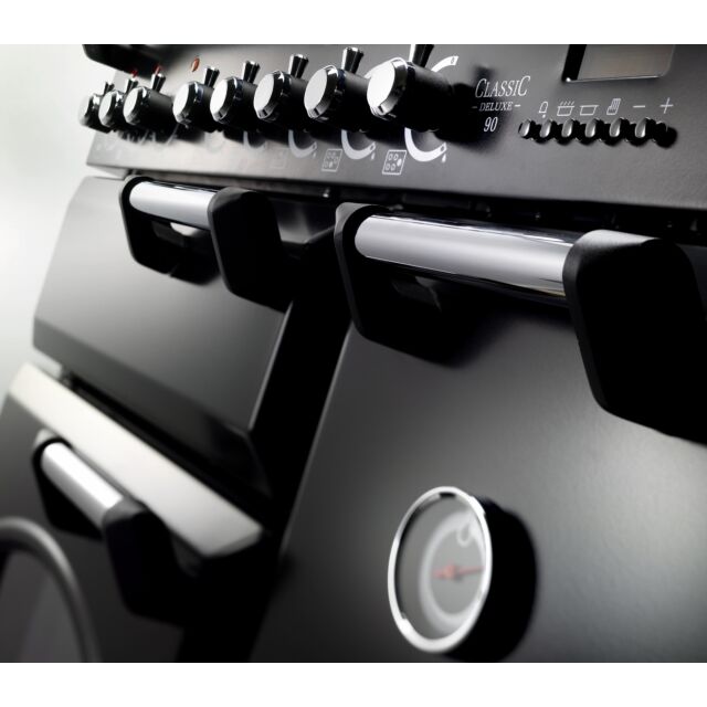 Rangemaster Classic Deluxe 90cm Dual Fuel Black Range Cooker