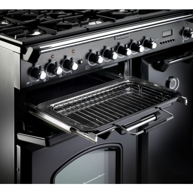 Rangemaster Classic Deluxe 90cm Dual Fuel Black Range Cooker
