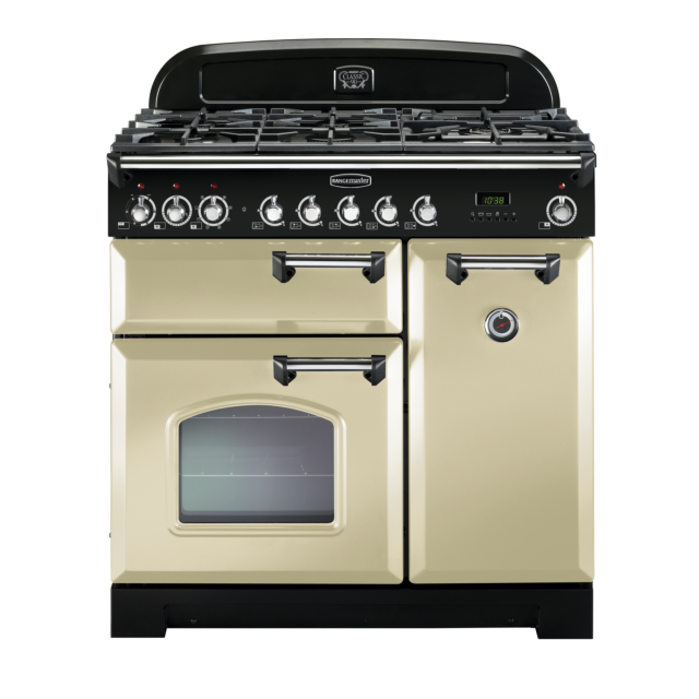Rangemaster Classic Deluxe 90cm Dual Fuel Cream Range Cooker