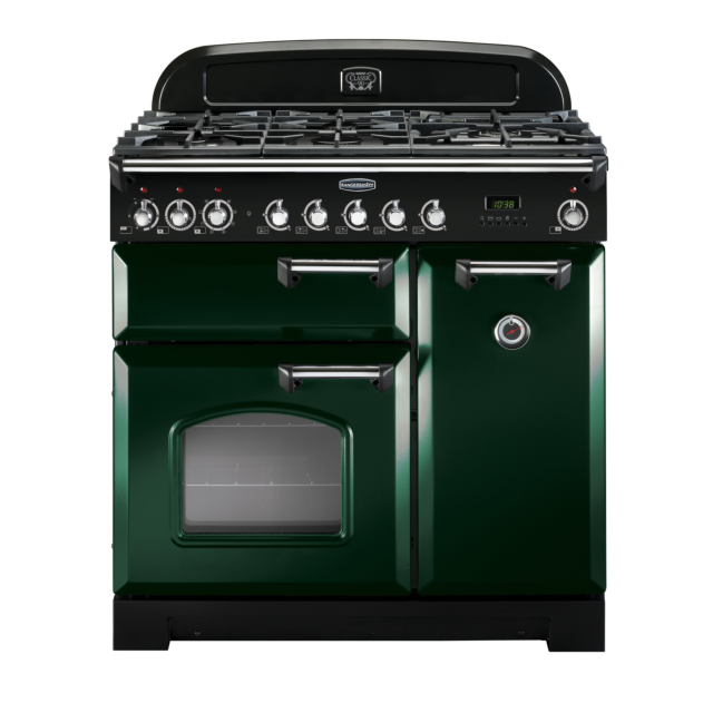 Rangemaster Classic Deluxe 90cm Dual Fuel Green Range Cooker