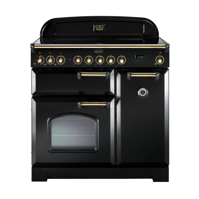 Rangemaster Classic Deluxe 90cm Ceramic Black Range Cooker