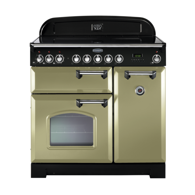 Rangemaster Classic Deluxe 90cm Induction Olive Green Range Cooker