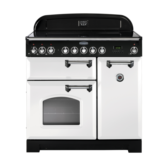 Rangemaster Classic Deluxe 90cm Induction White Range Cooker