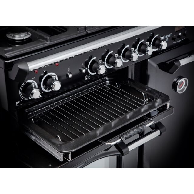 Rangemaster Classic 90cm Dual Fuel Black Range Cooker