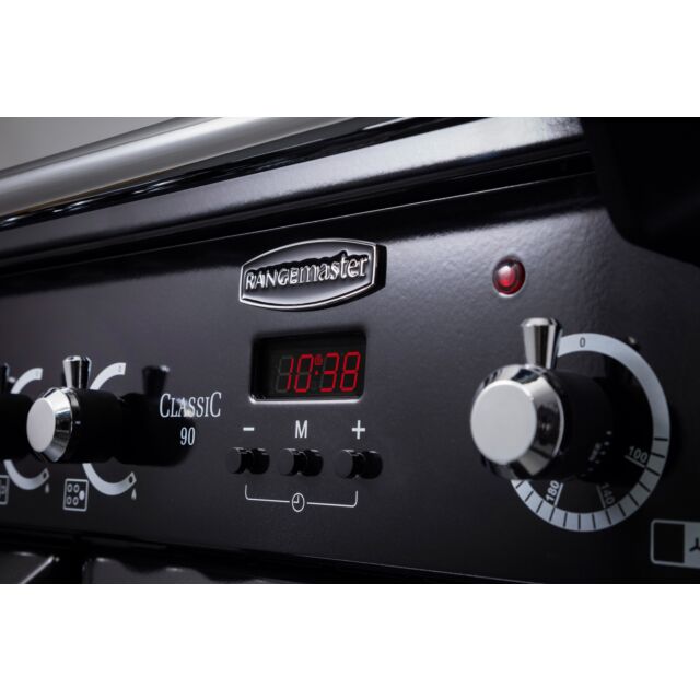 Rangemaster Classic 90cm Dual Fuel Black Range Cooker
